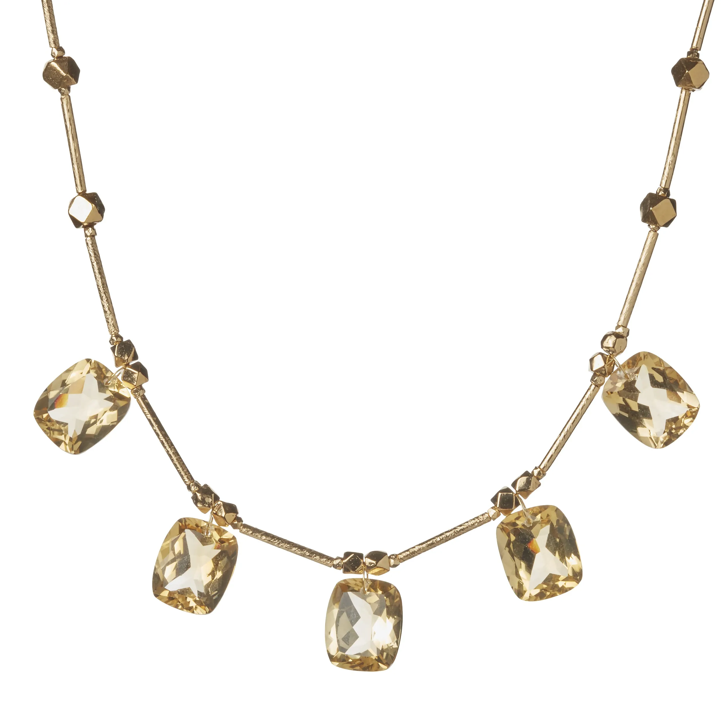 Cushion Necklace - Citrine