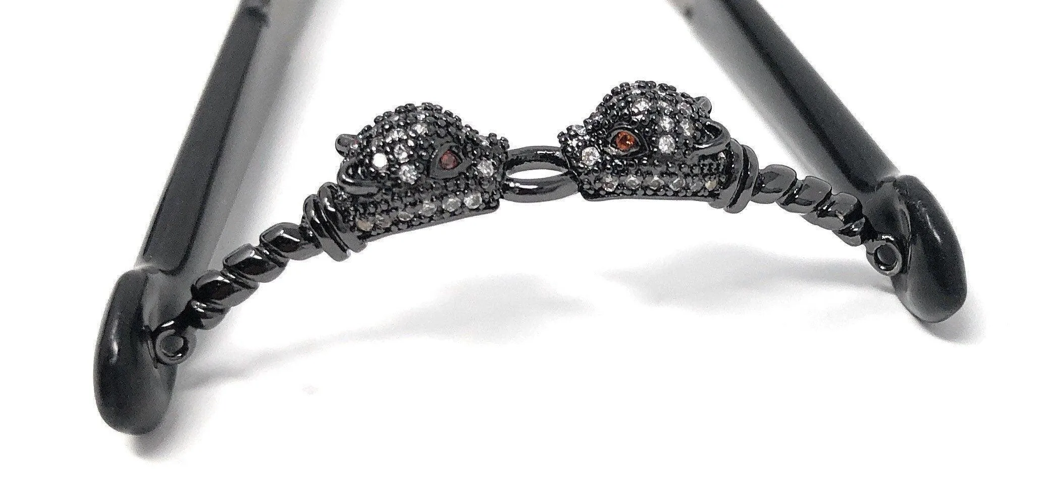 CZ Micro Pave Leopard Connector, Pave Findings, CZ Pave Link Charm