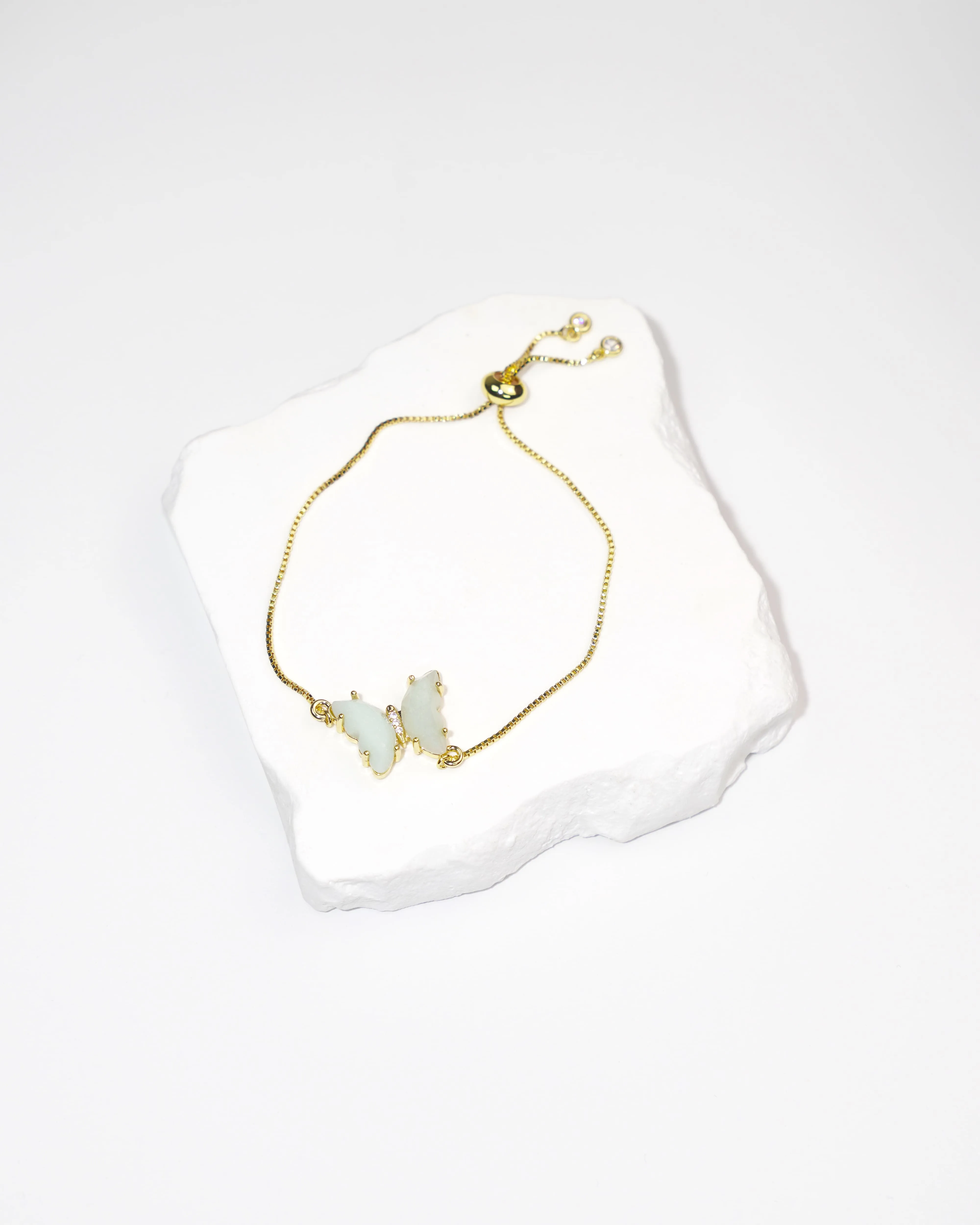 Dainty Butterfly Natural Gemstone Bracelet