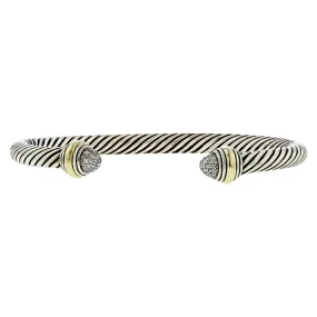 David Yurman Cable Classic Bracelet with Diamonds and 18K Yellow Gold