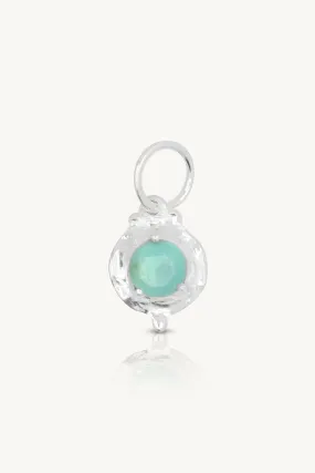 December Turquoise Silver Birthstone Necklace Charm