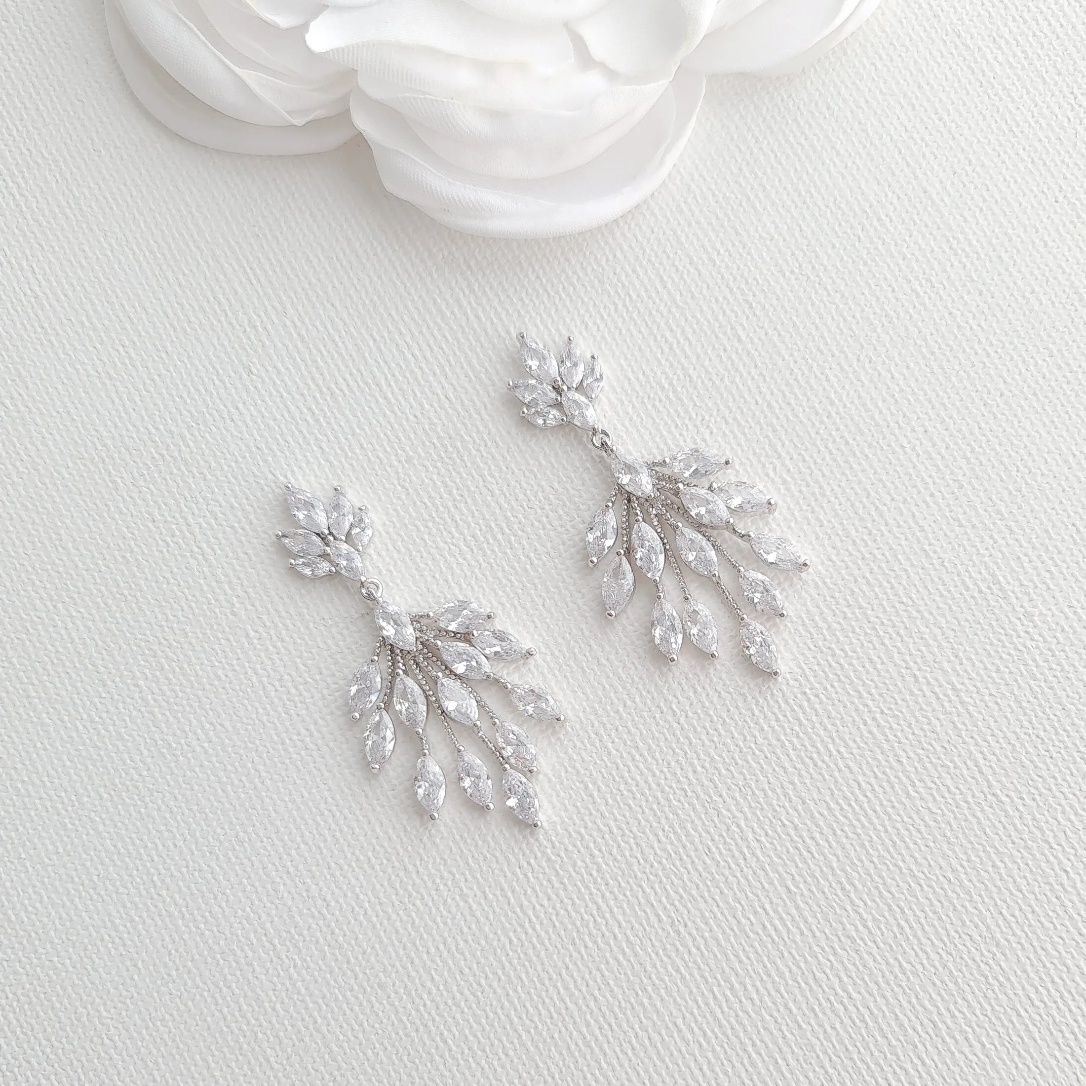 Delicate Marquise Chandelier Earrings-Belle