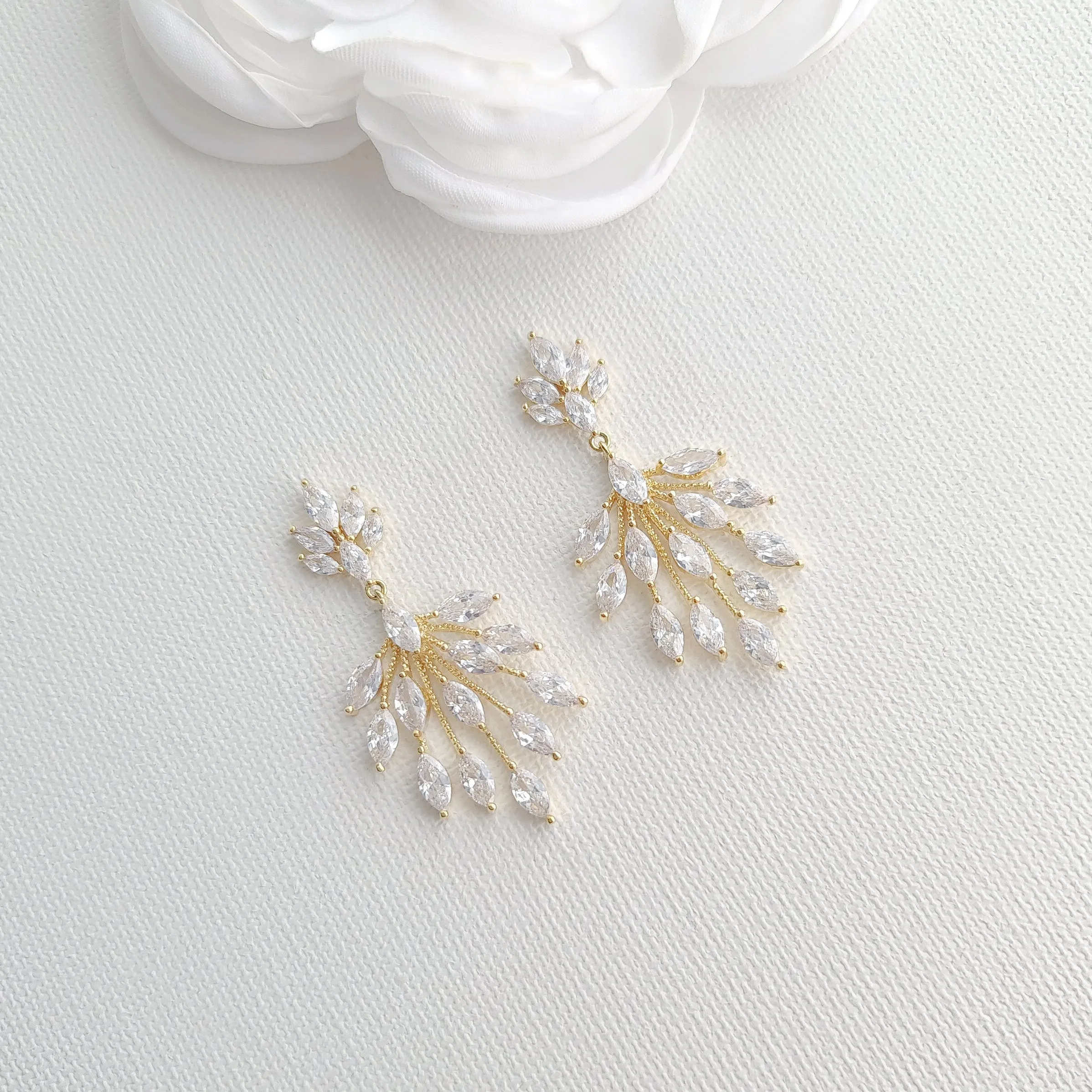 Delicate Marquise Chandelier Earrings-Belle