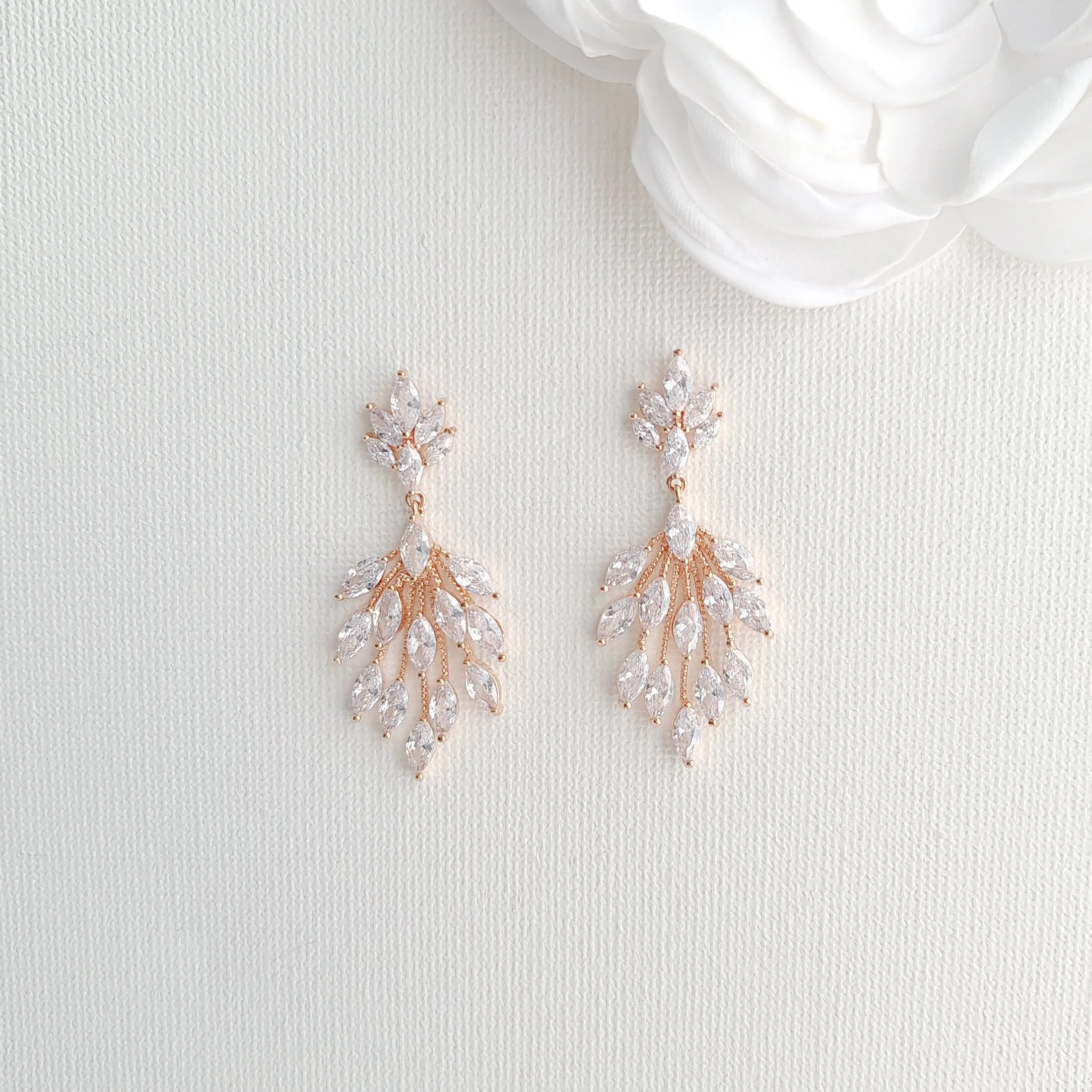 Delicate Marquise Chandelier Earrings-Belle