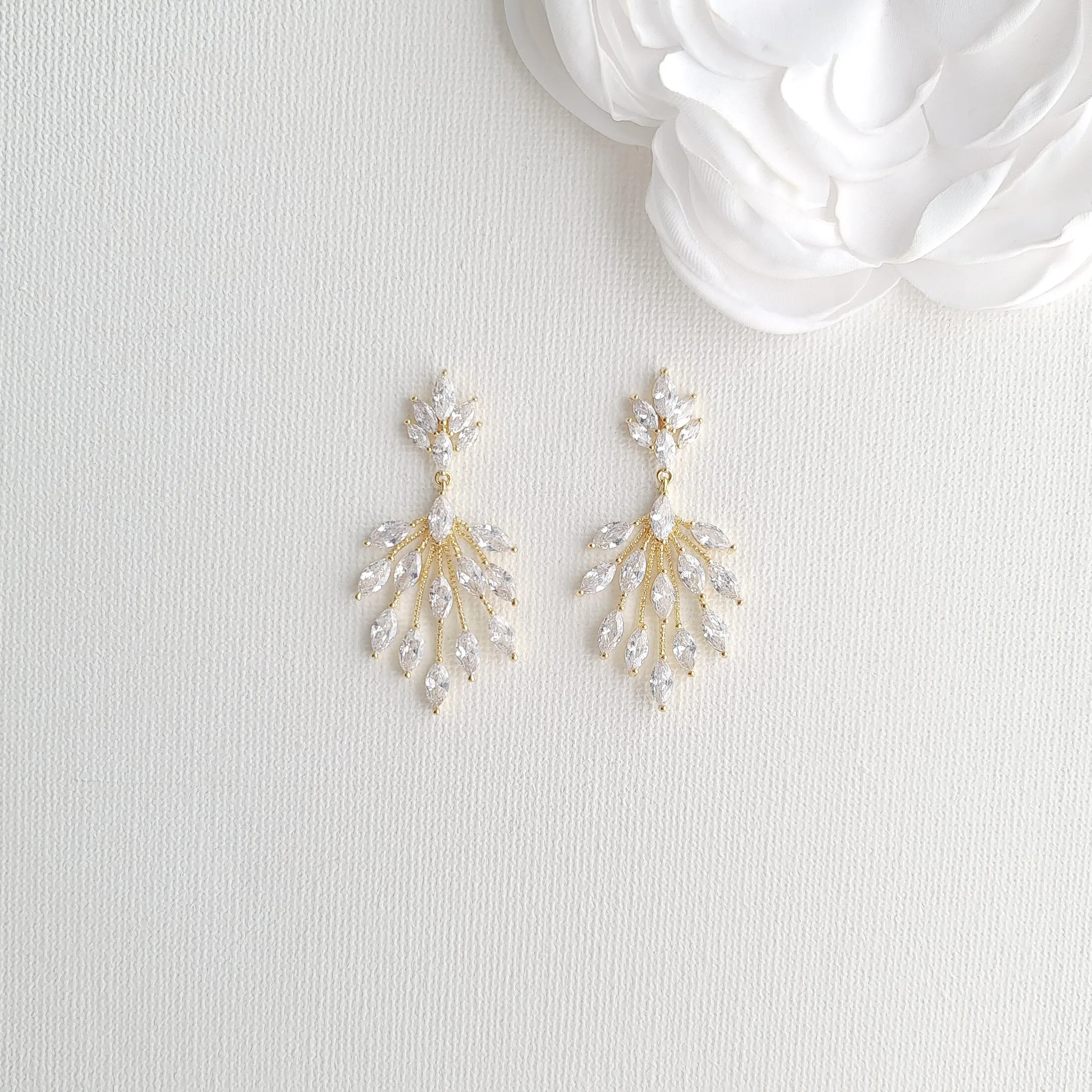 Delicate Marquise Chandelier Earrings-Belle