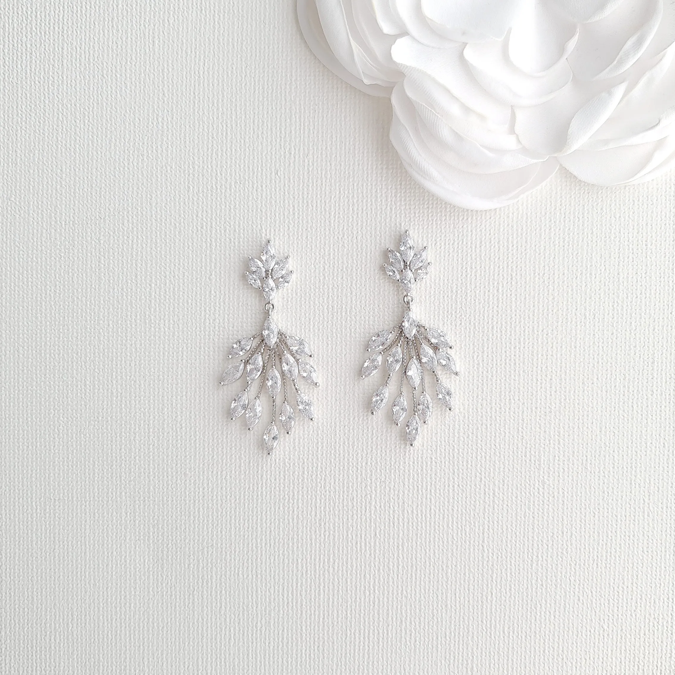 Delicate Marquise Chandelier Earrings-Belle