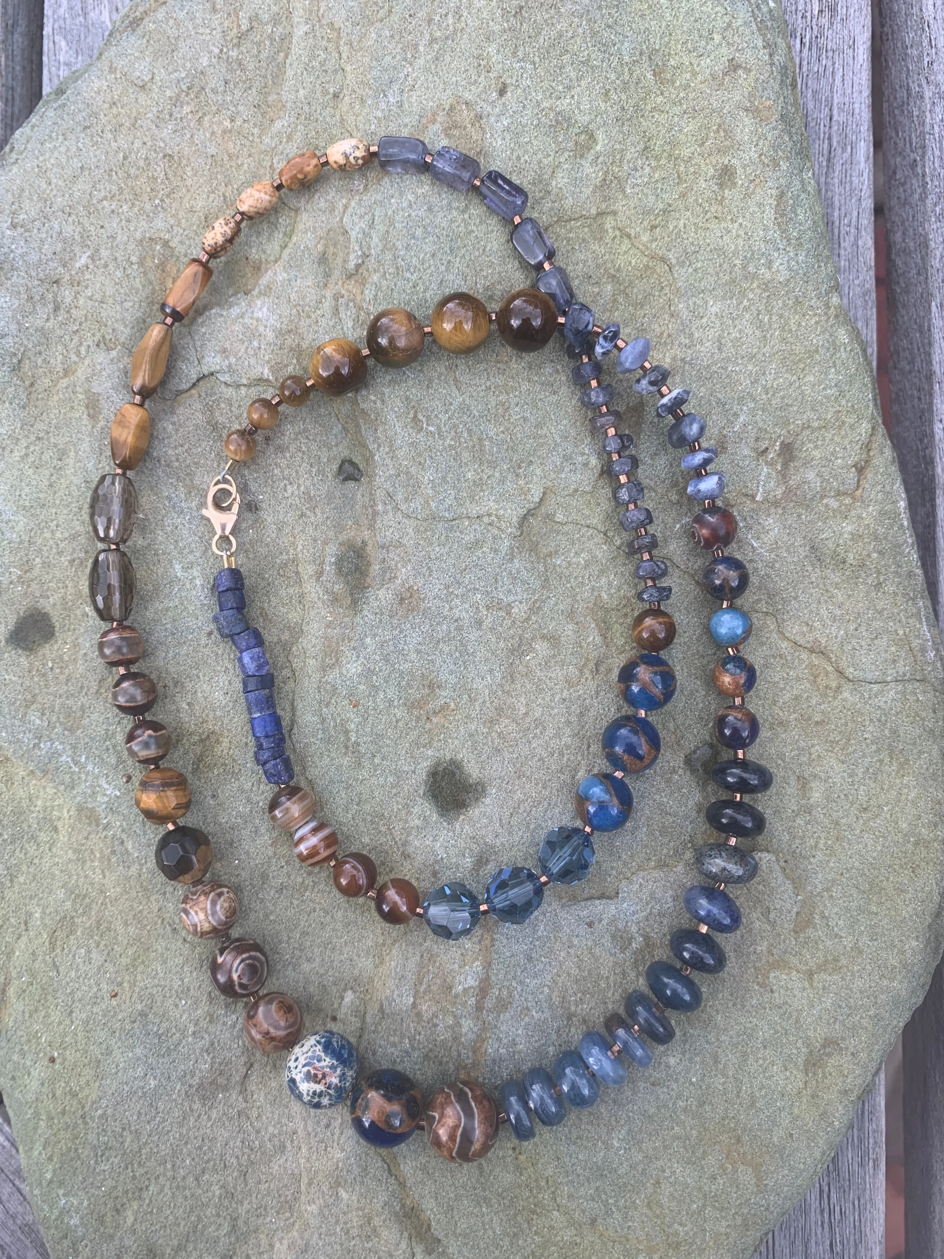 Denim Gemstone Necklace