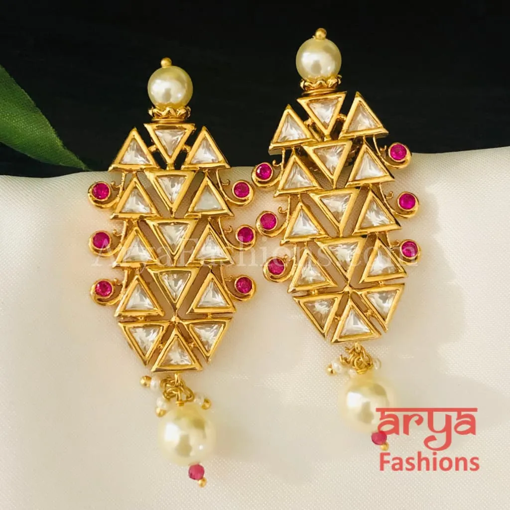 Designer Bridal Kundan Pearl Earrings