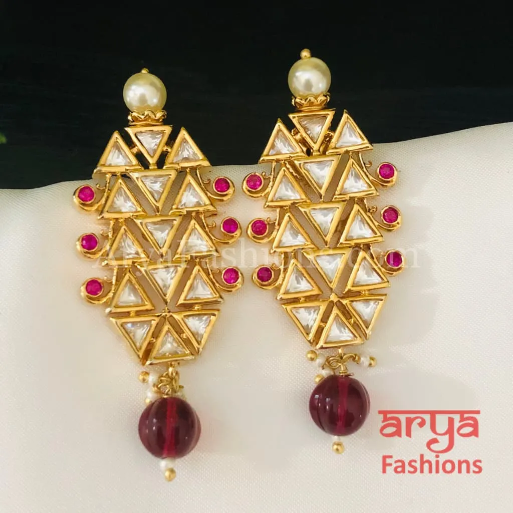 Designer Bridal Kundan Pearl Earrings