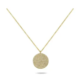 Diamond Pave Disc Pendant