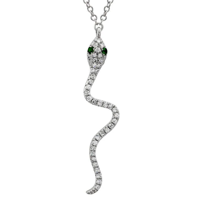 Diamond Snake Pendant Necklace