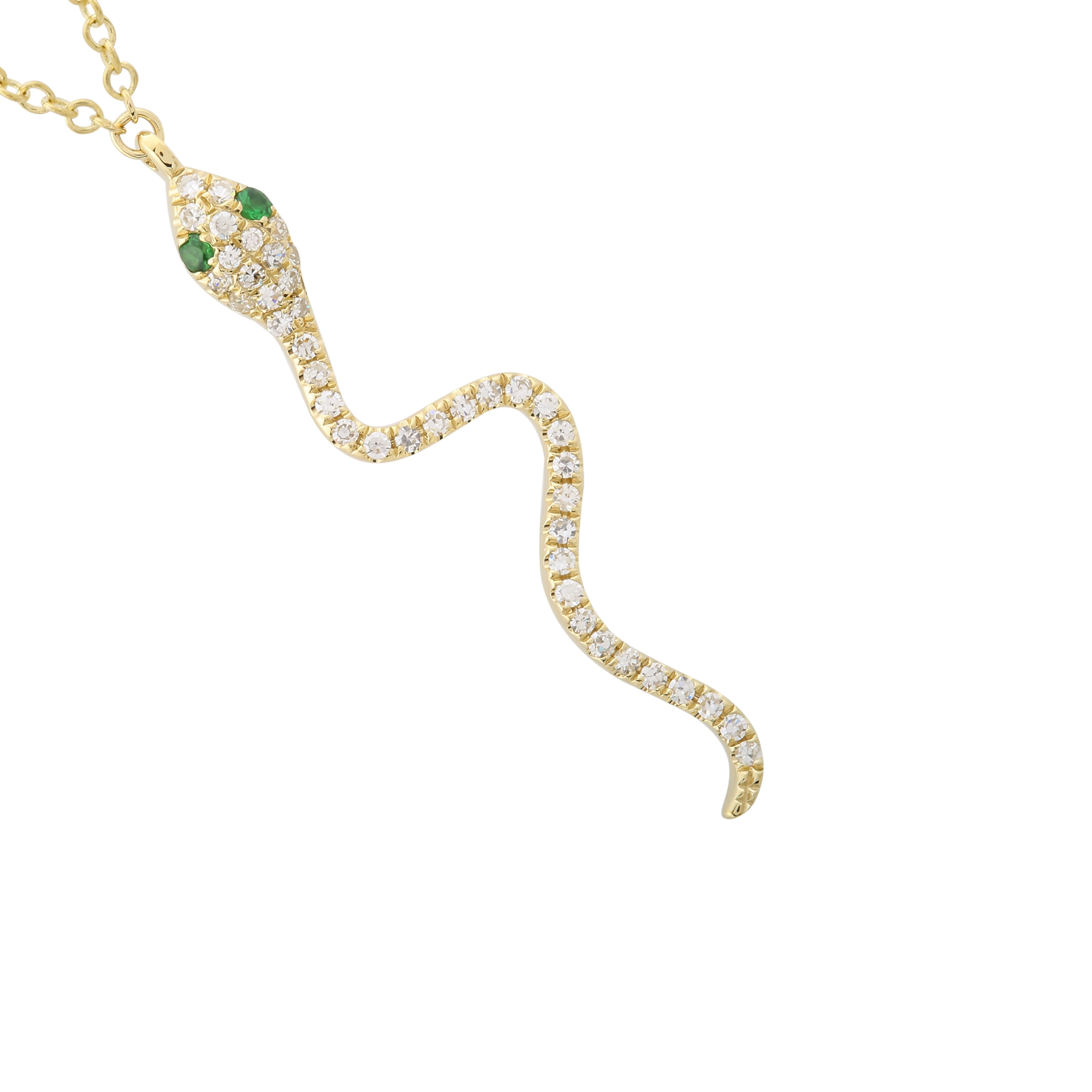 Diamond Snake Pendant Necklace