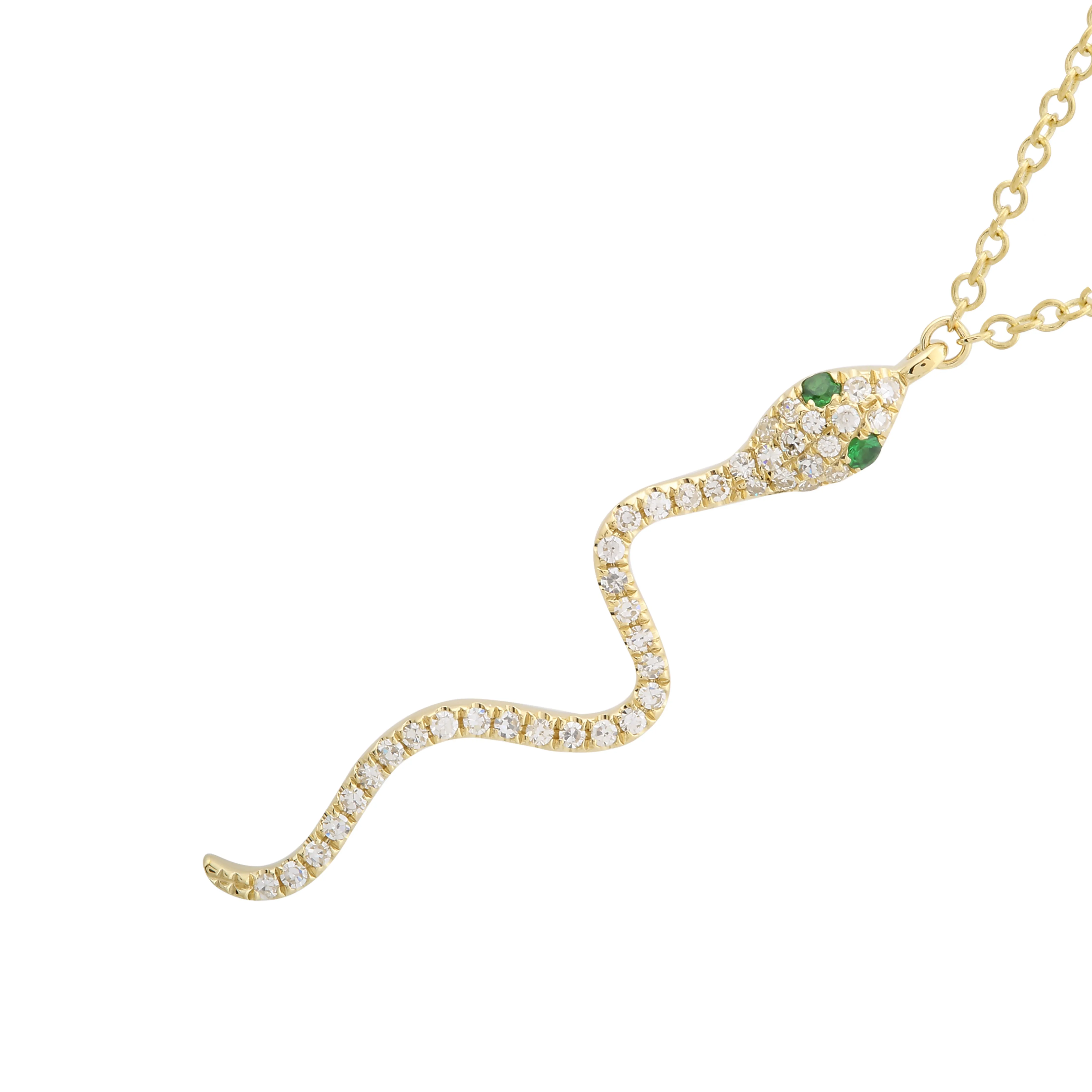 Diamond Snake Pendant Necklace