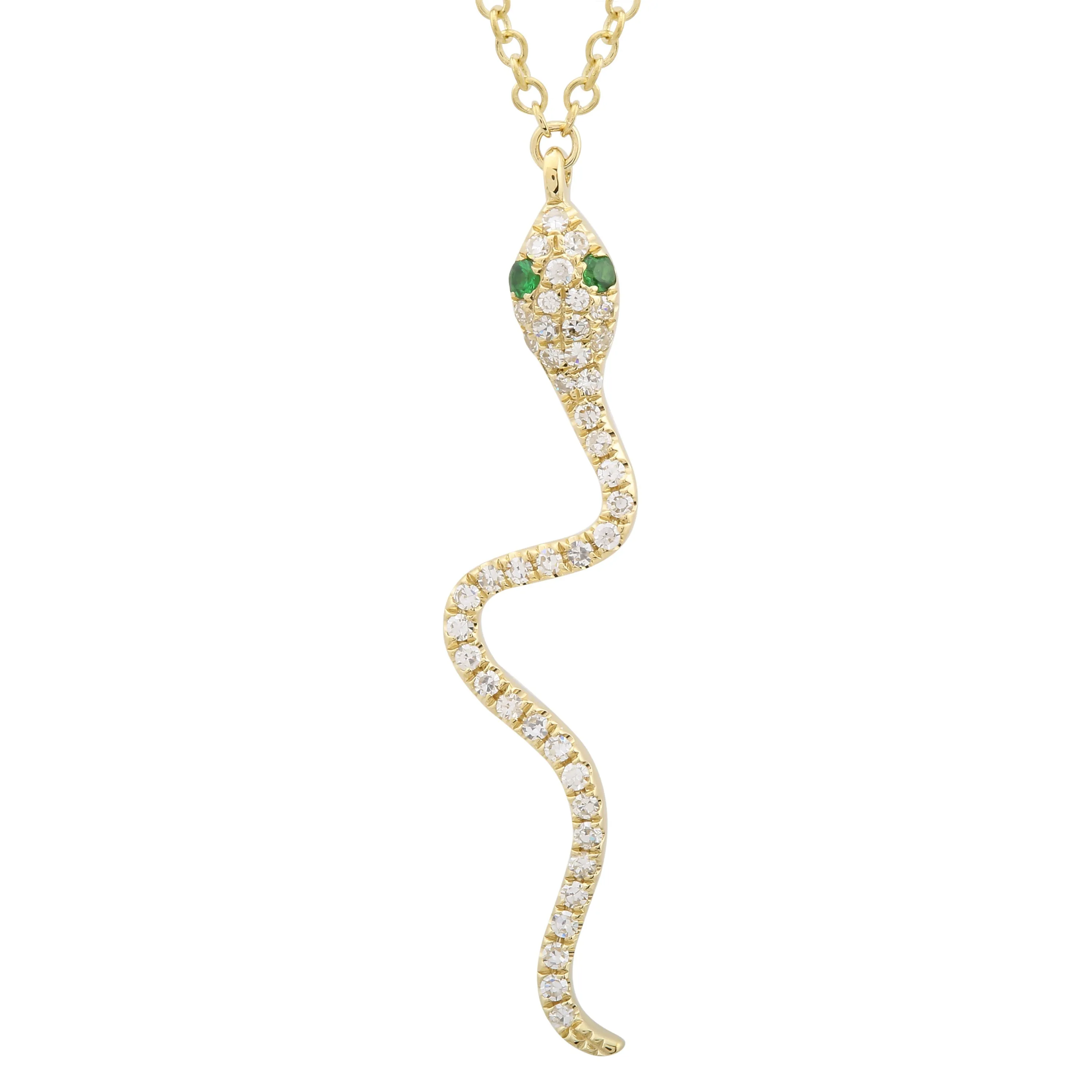 Diamond Snake Pendant Necklace