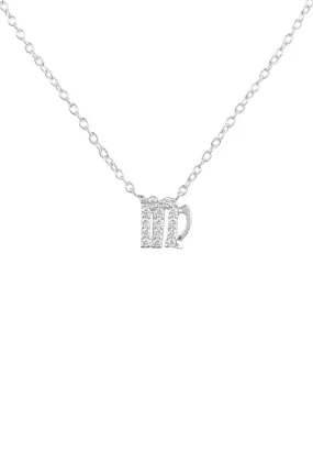 Diamond Zodiac Silver Necklace Virgo