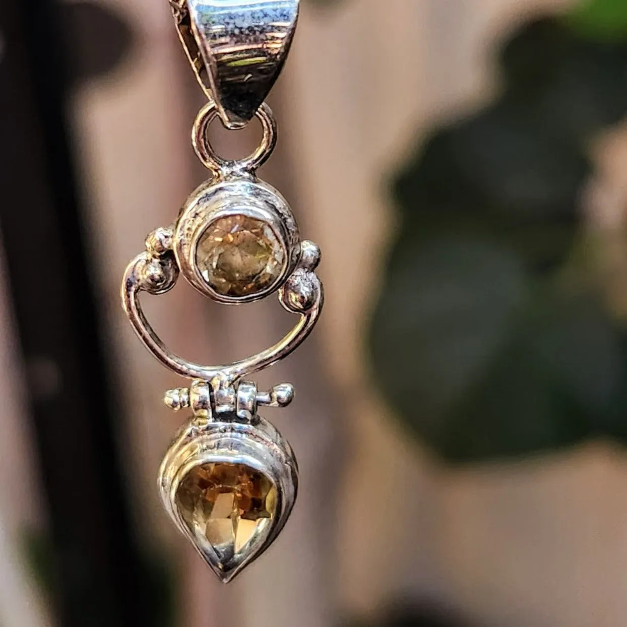 DOUBLE SUN - CITRINE 925 NECKLACE