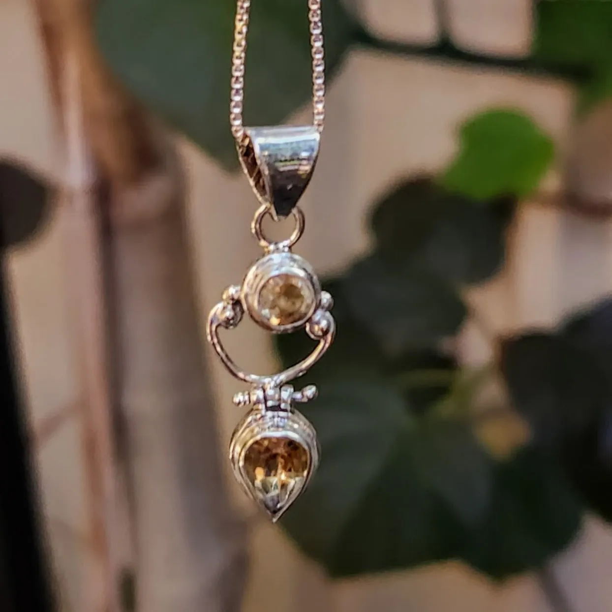 DOUBLE SUN - CITRINE 925 NECKLACE