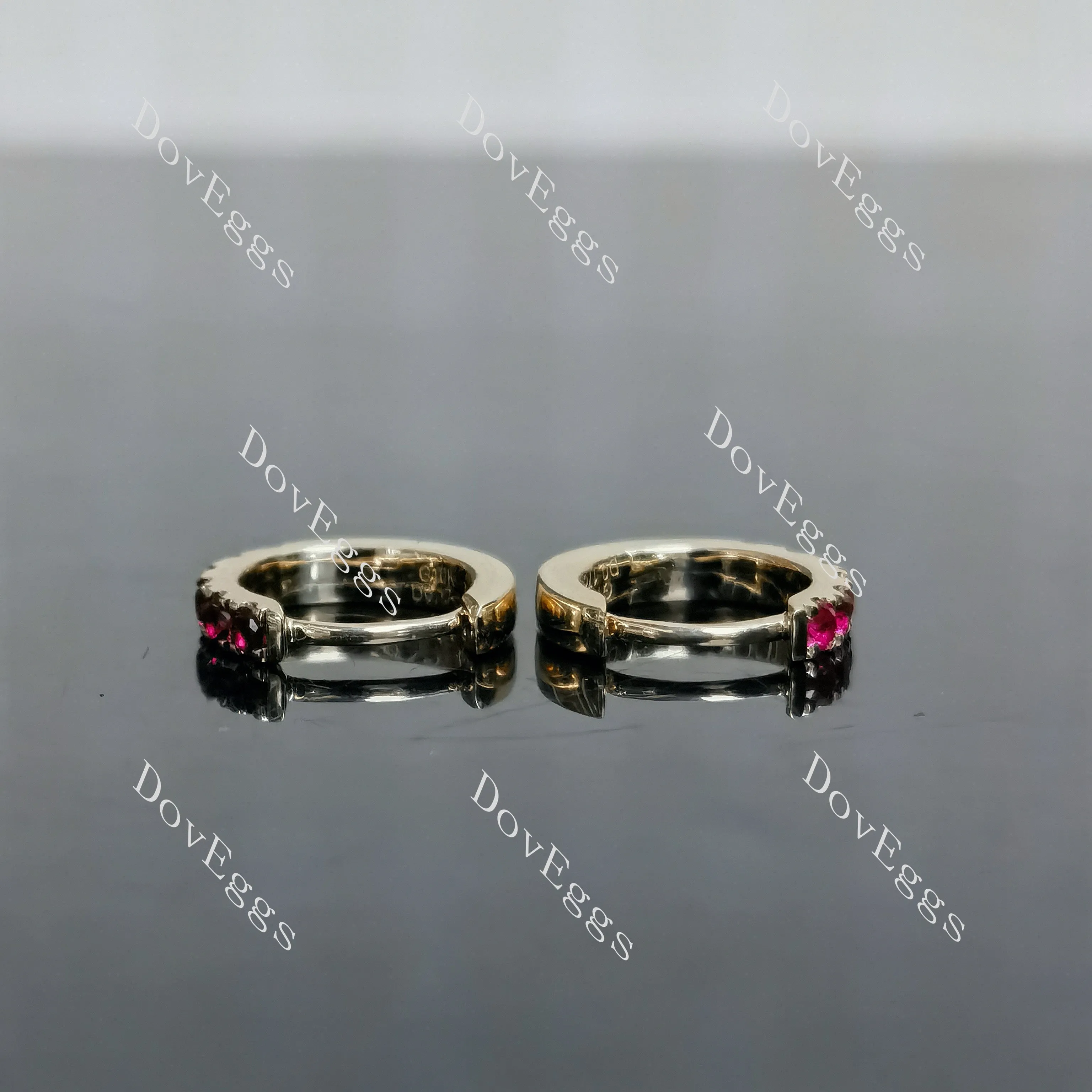 Doveggs round colored gem/lab grown diamond hoop earrings for women