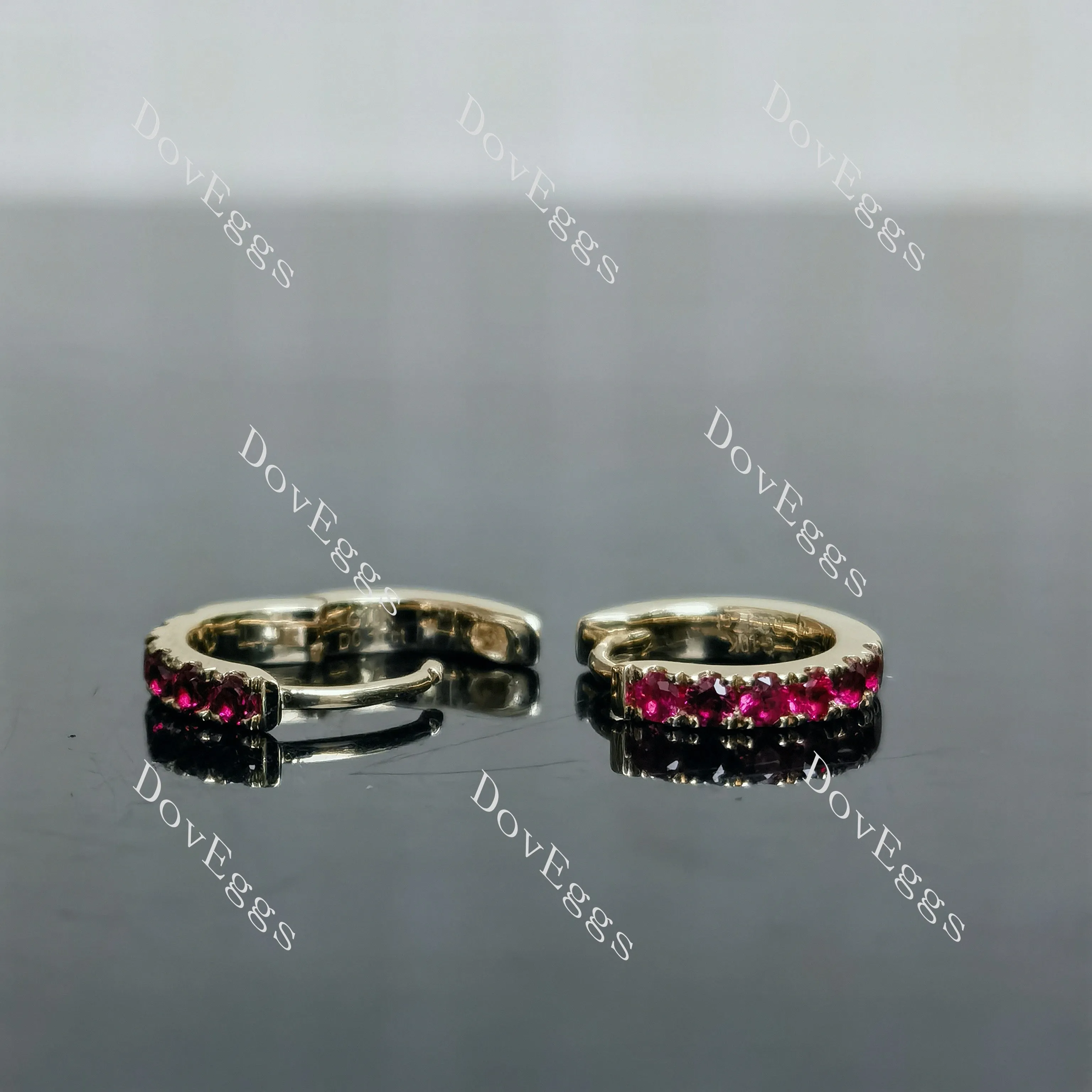 Doveggs round colored gem/lab grown diamond hoop earrings for women