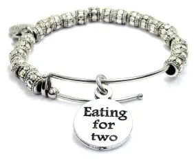 Eating For Two Metal Hand Beaded Bangle Bracelet