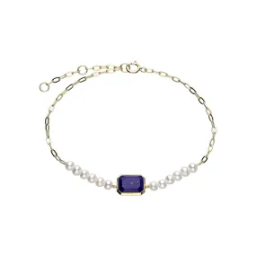 ECFEW™ 'The Unifier' Lapislazuli & Perle Ketten Armband