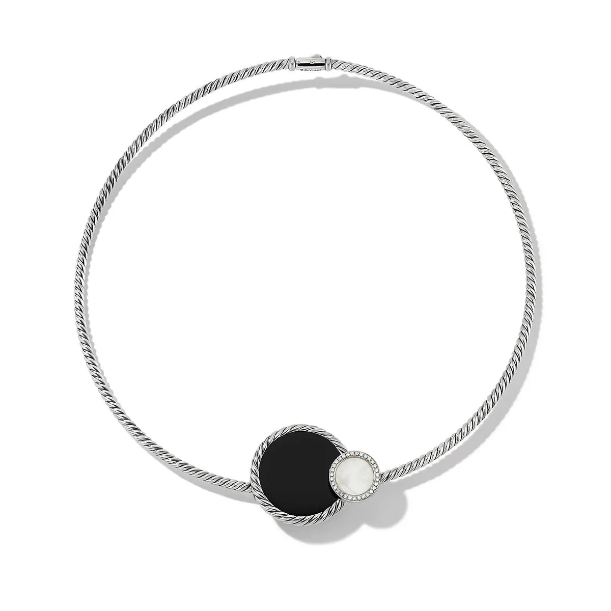 Eclipse Necklace with Black Onyx, Mother of Pearl and Pave Diamonds