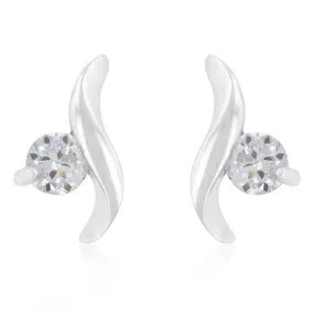 Elaine Twisting Solitaire CZ Stud Earrings  | 0.5ct