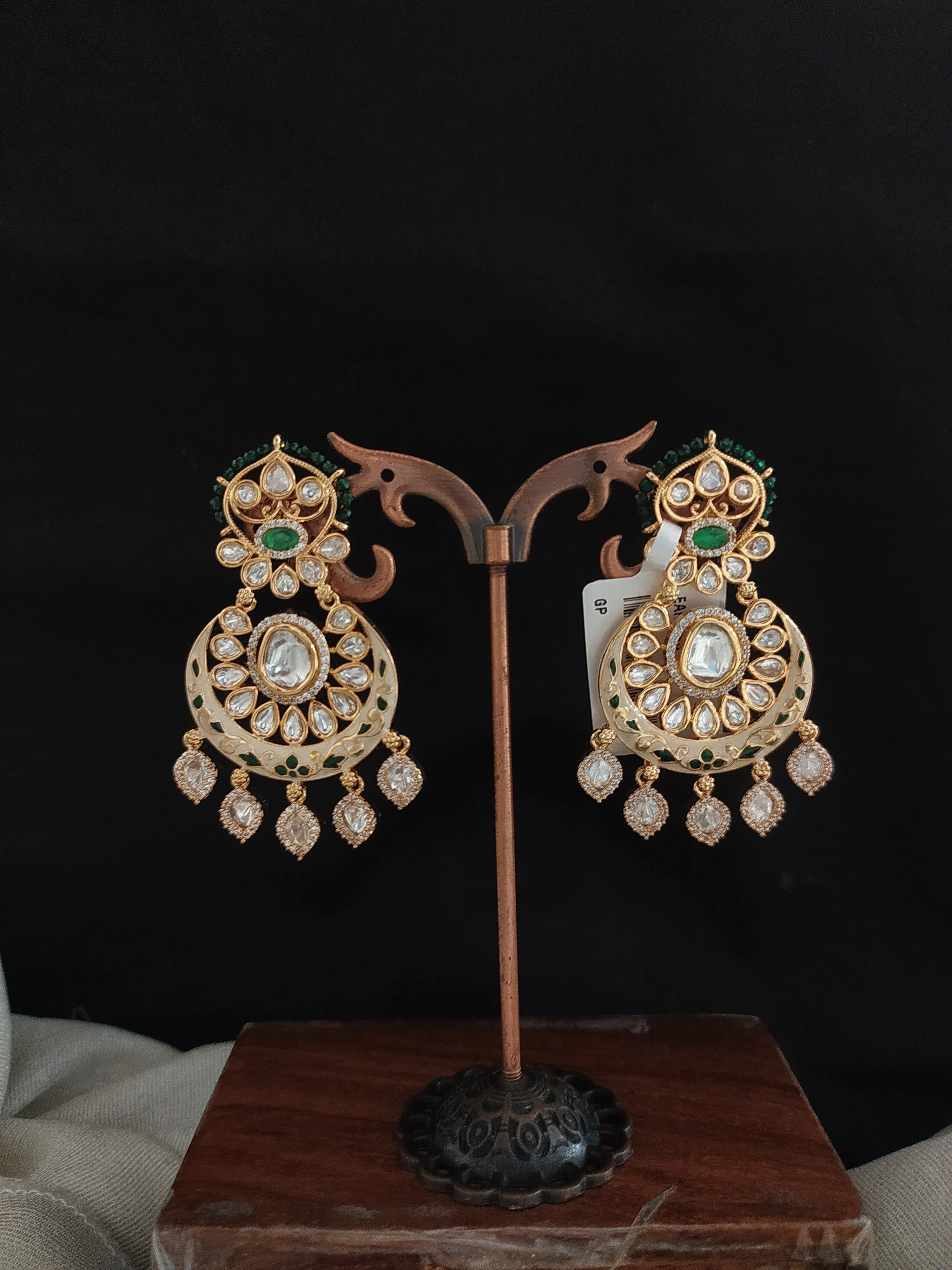 Elegant Kundan Chandbali Earrings