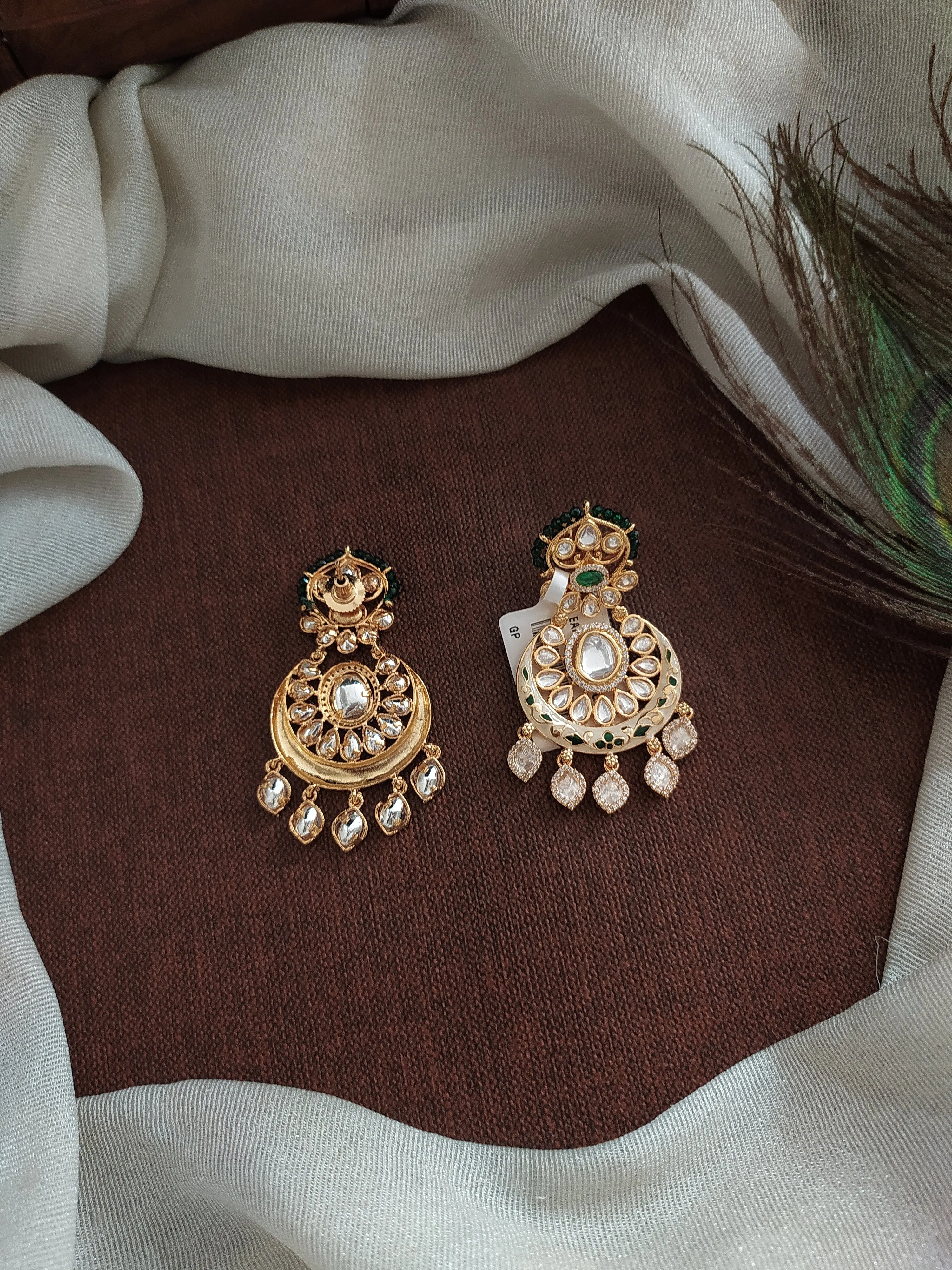 Elegant Kundan Chandbali Earrings