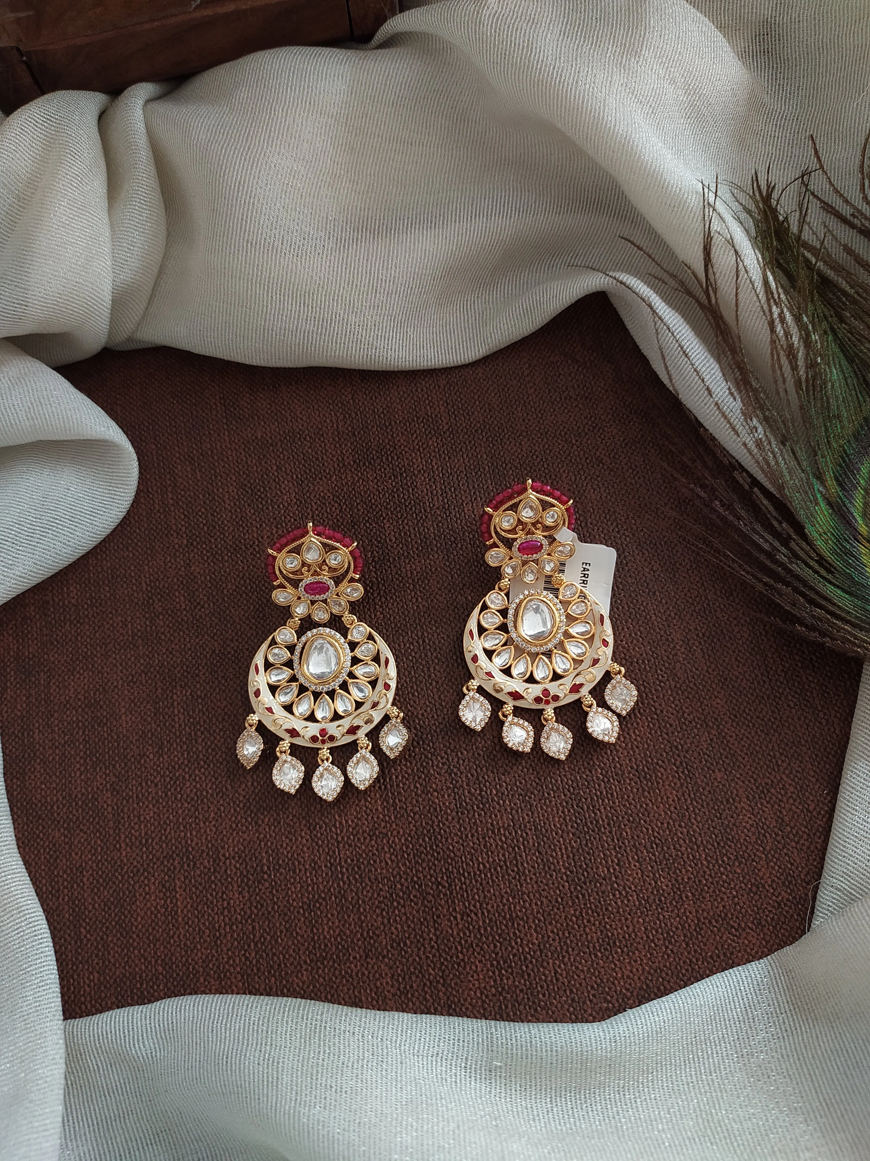 Elegant Kundan Chandbali Earrings