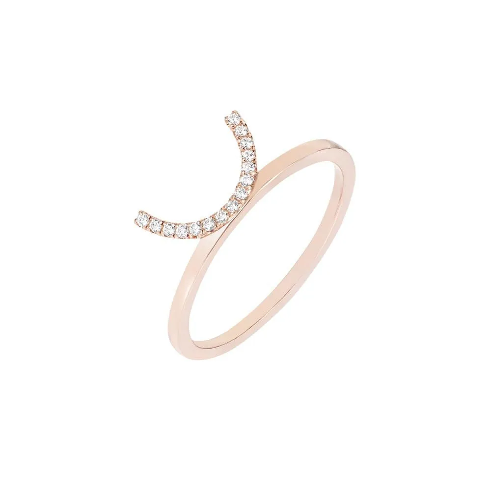 ELEMENTS Diamond Crescent Ring