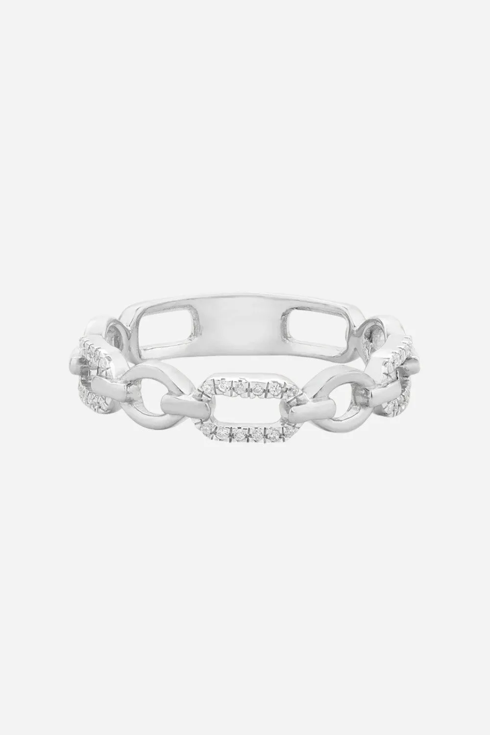 Ella Stein Linked Forever To You Stackable Ring in Silver Sterling - Size 8