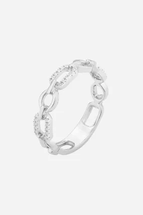 Ella Stein Linked Forever To You Stackable Ring in Silver Sterling - Size 8