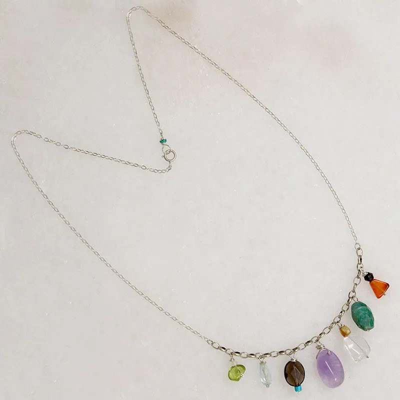 Energetic Gemstone & Sterling Silver Necklace by Brin