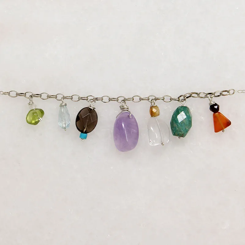 Energetic Gemstone & Sterling Silver Necklace by Brin