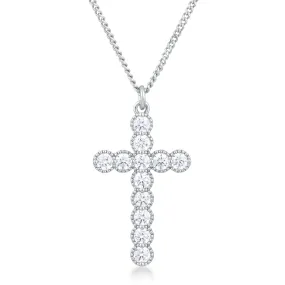 Erin Micro Beaded Gold Plated CZ Cross Pendant