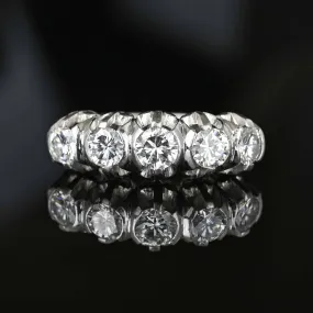 Exquisite Five Stone Platinum 1.25 Carat Diamond Ring