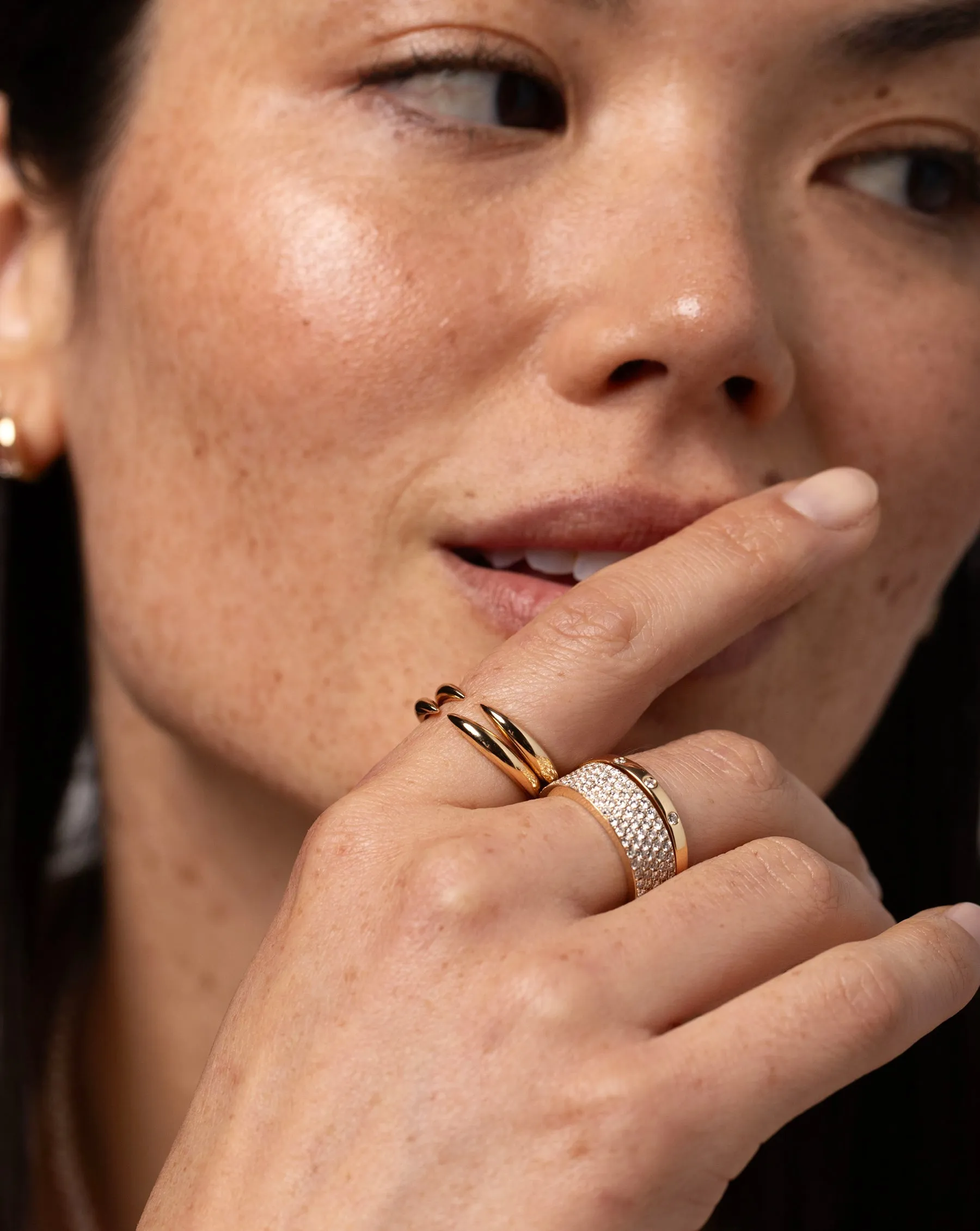 Five Row Stackable Pavé Ring