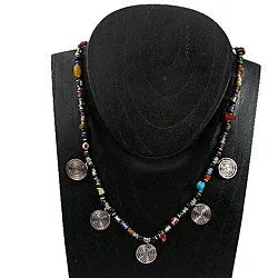 Five Spiral Multicolor Beaded Necklace Zakali Creations