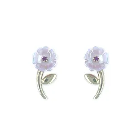 Floral Ruby Diamond Earrings