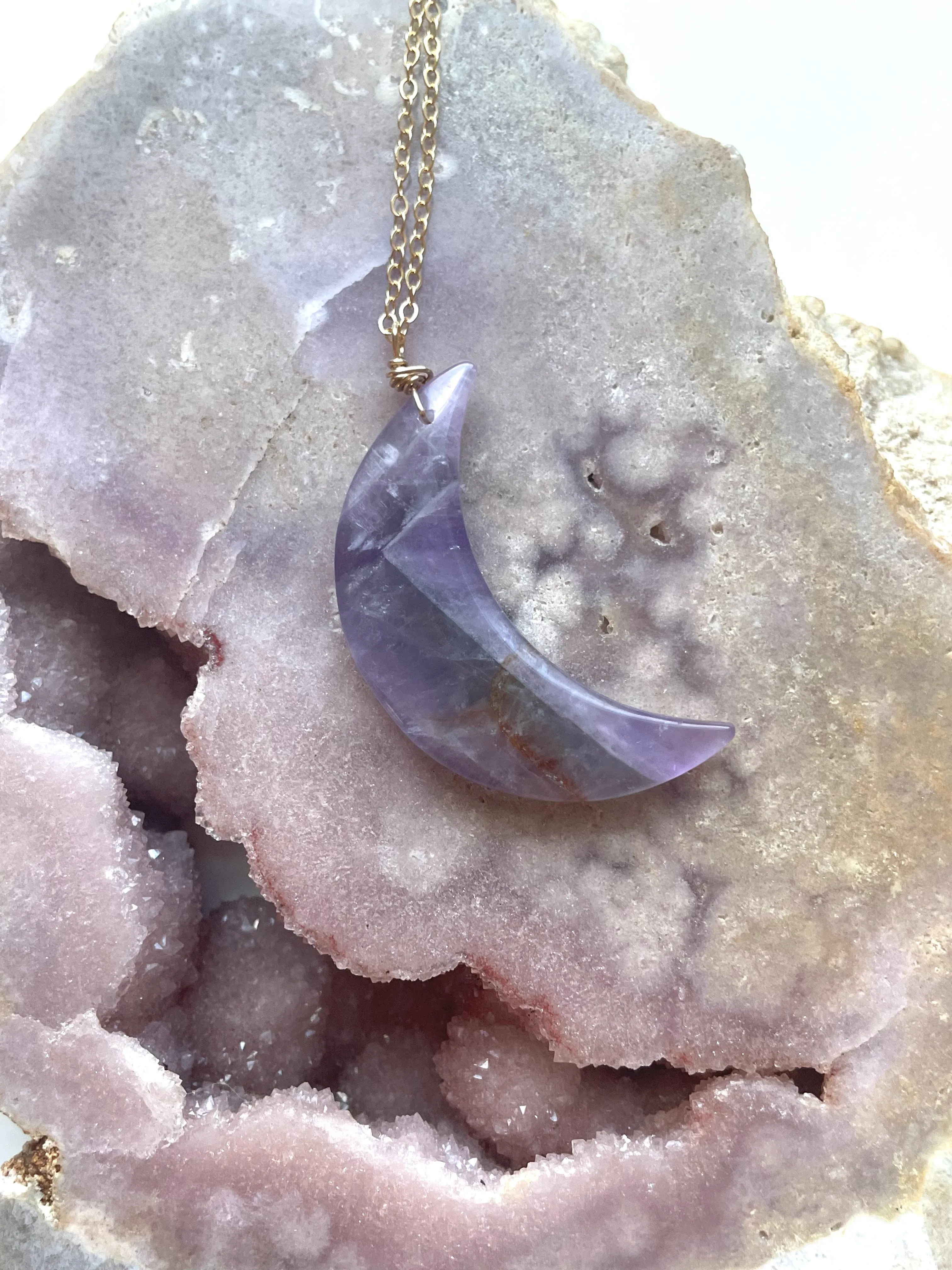 Fluorite Moon Necklace