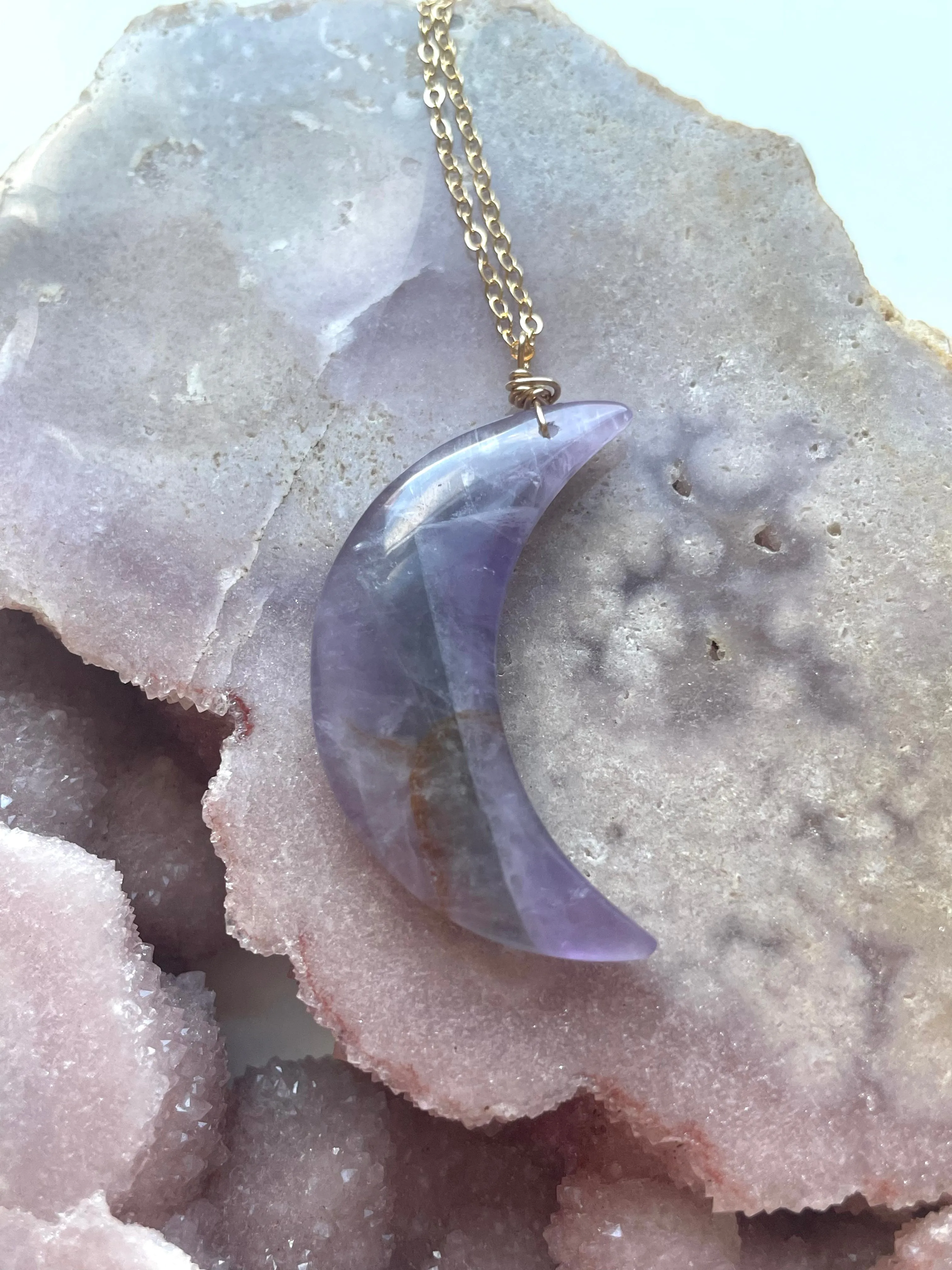 Fluorite Moon Necklace