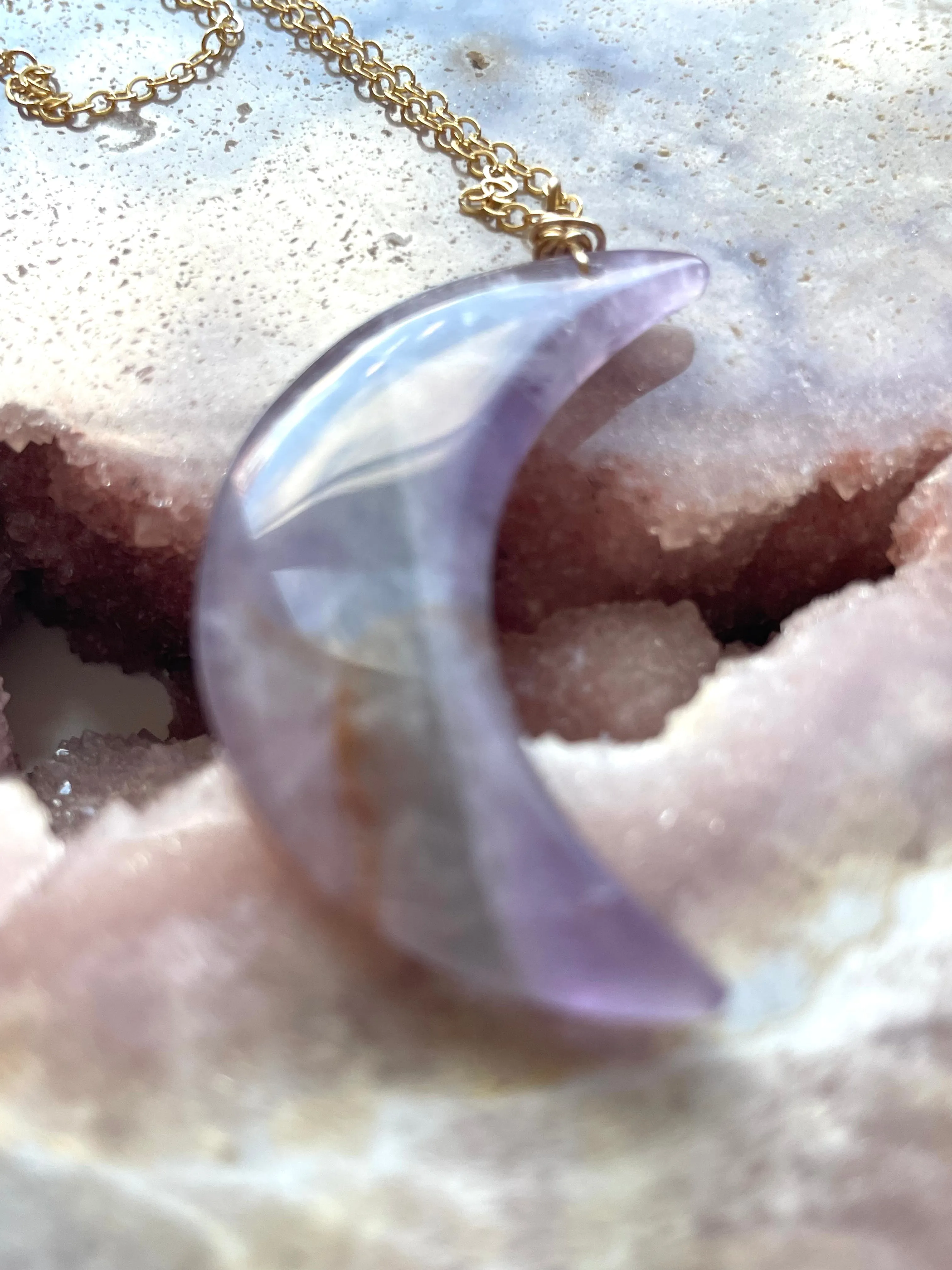 Fluorite Moon Necklace