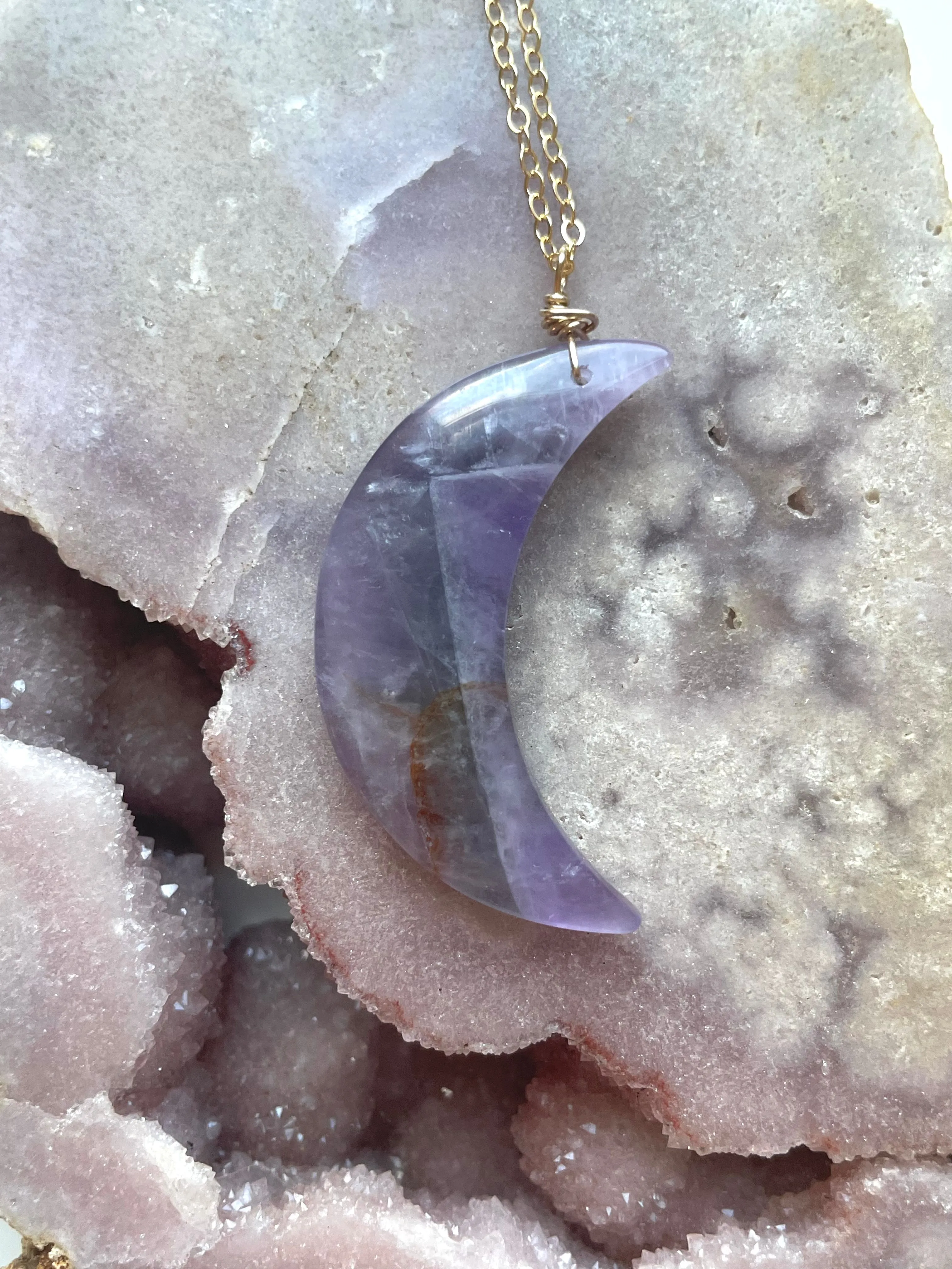 Fluorite Moon Necklace