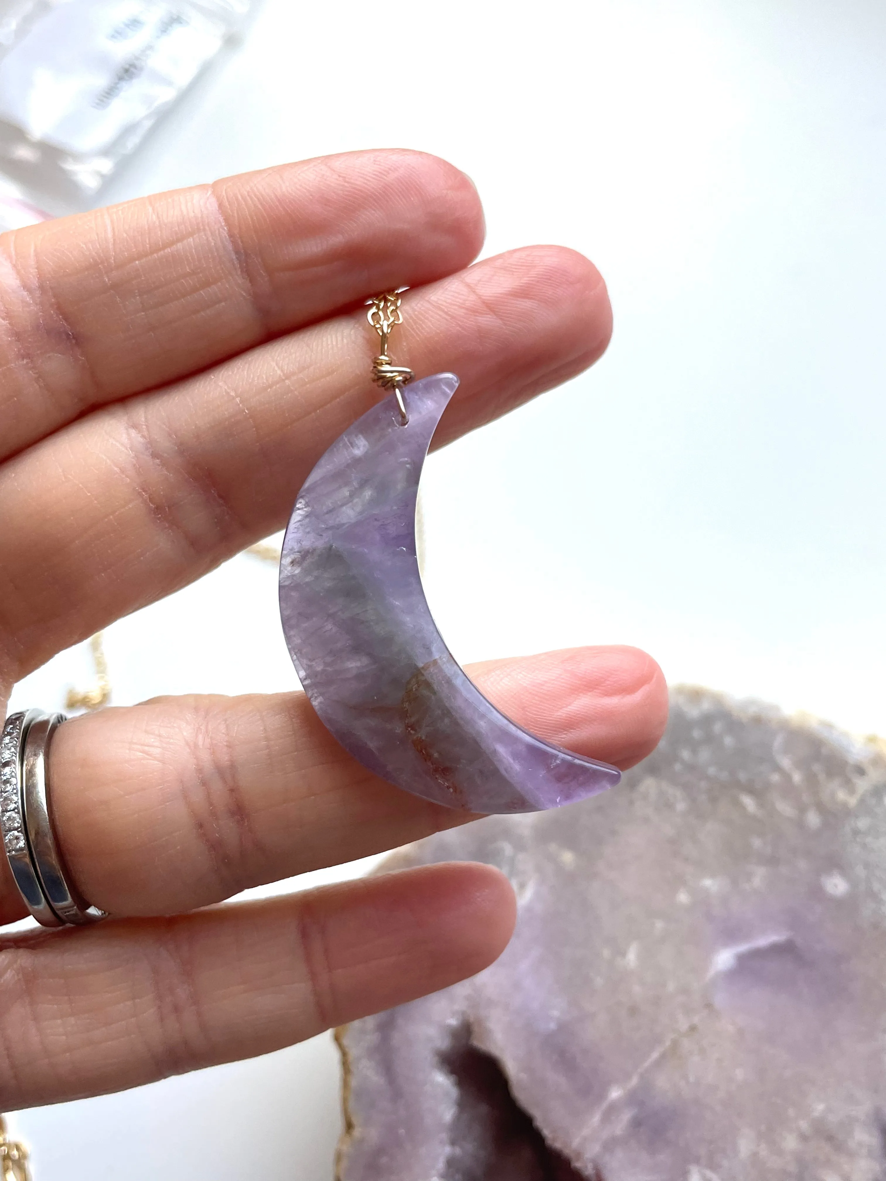 Fluorite Moon Necklace