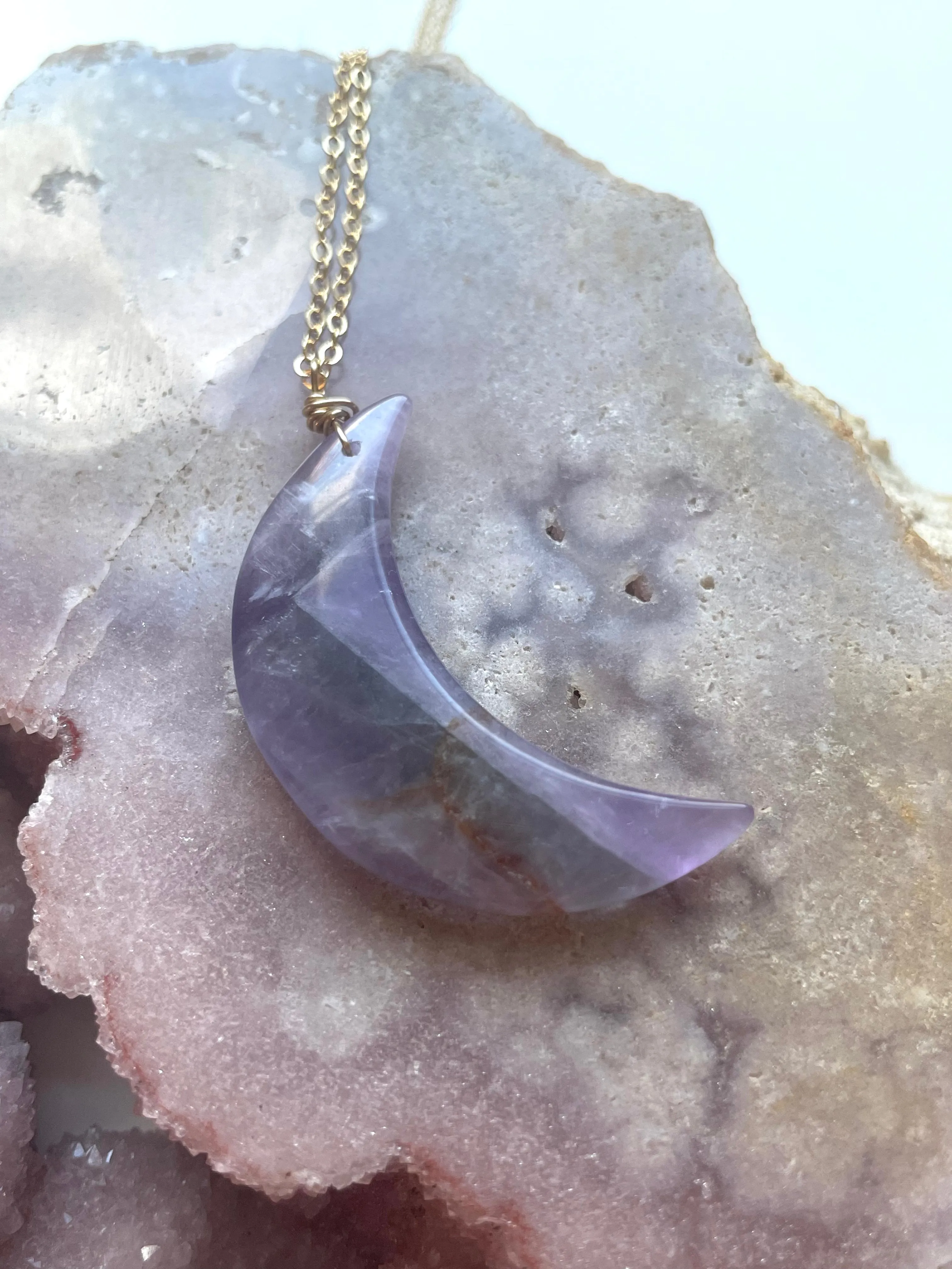 Fluorite Moon Necklace