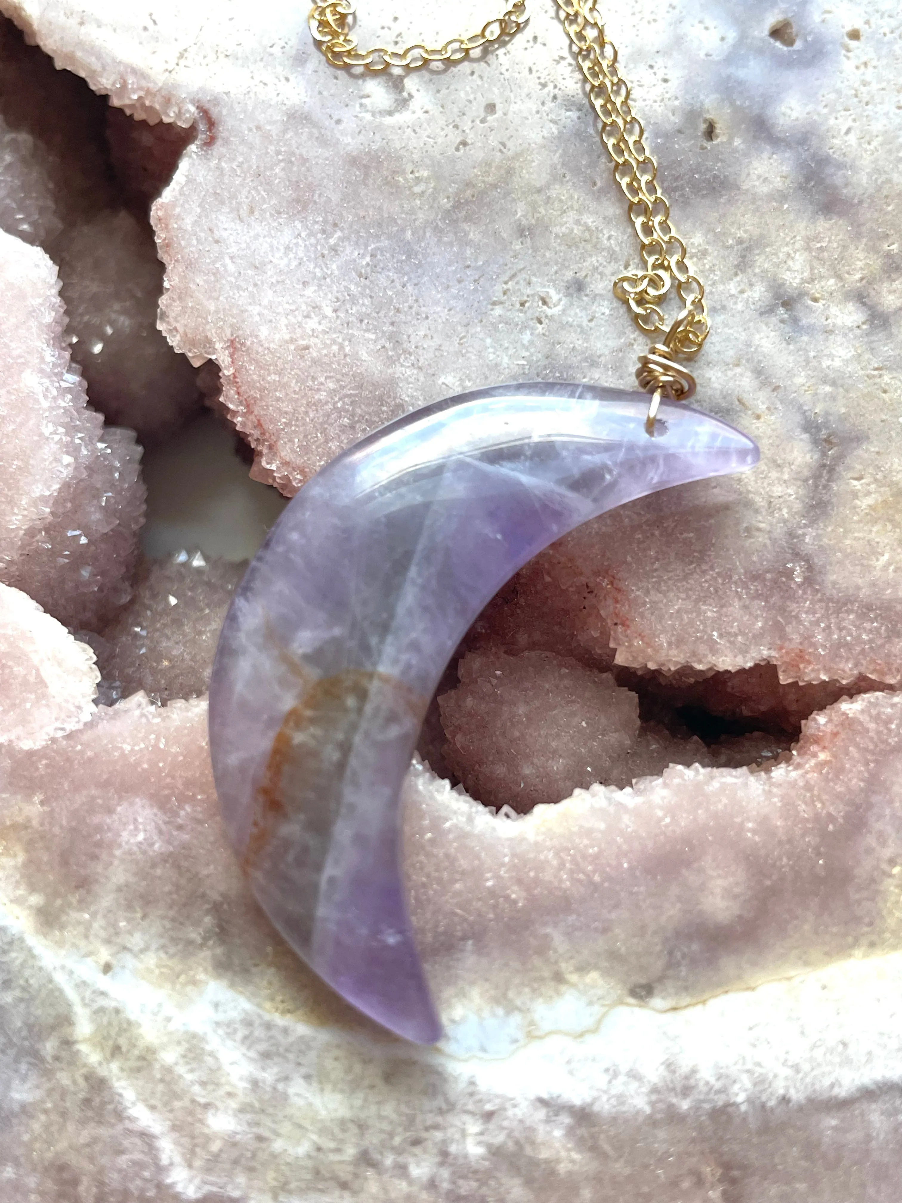 Fluorite Moon Necklace