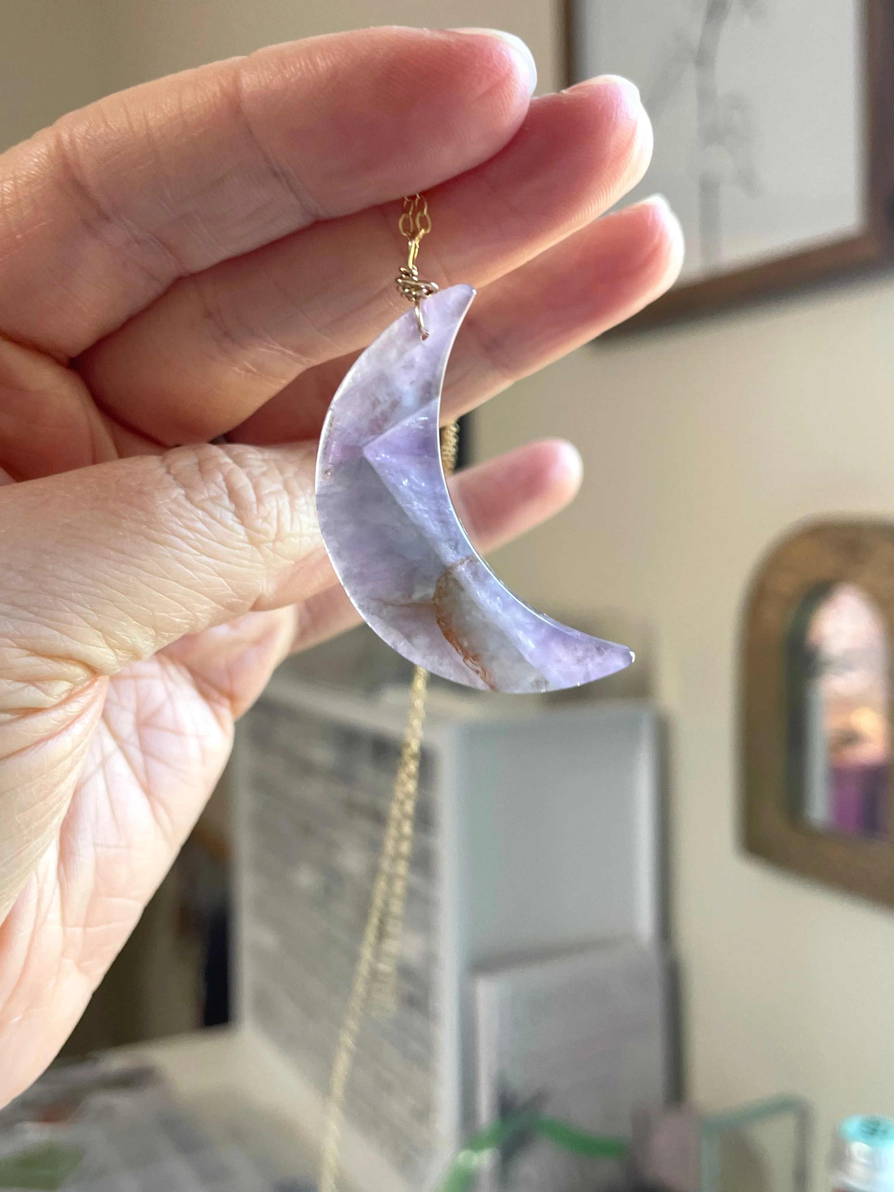 Fluorite Moon Necklace