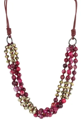 Four-Strand Brahma Beaded Necklace