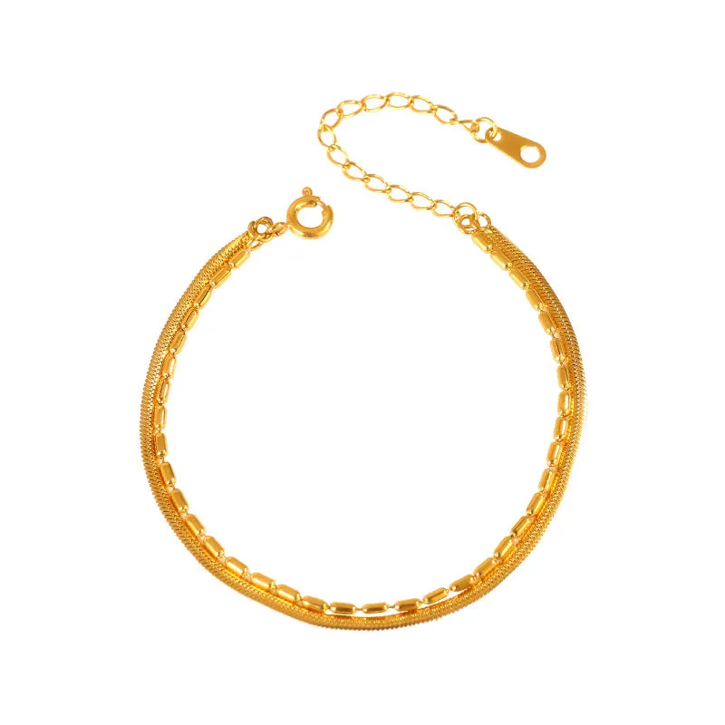 Frosty Light Luxury 18k Gold Delicate Bracelet